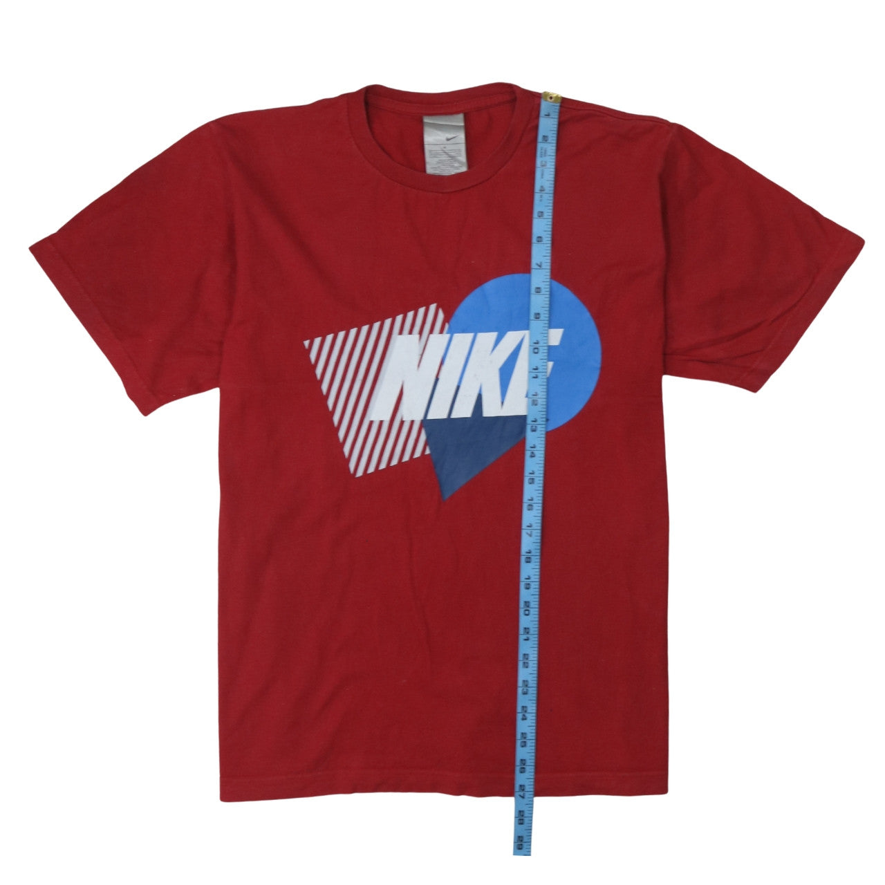 Nike Men Red Graphic Print Crew Neck Cotton T-Shirt Size M