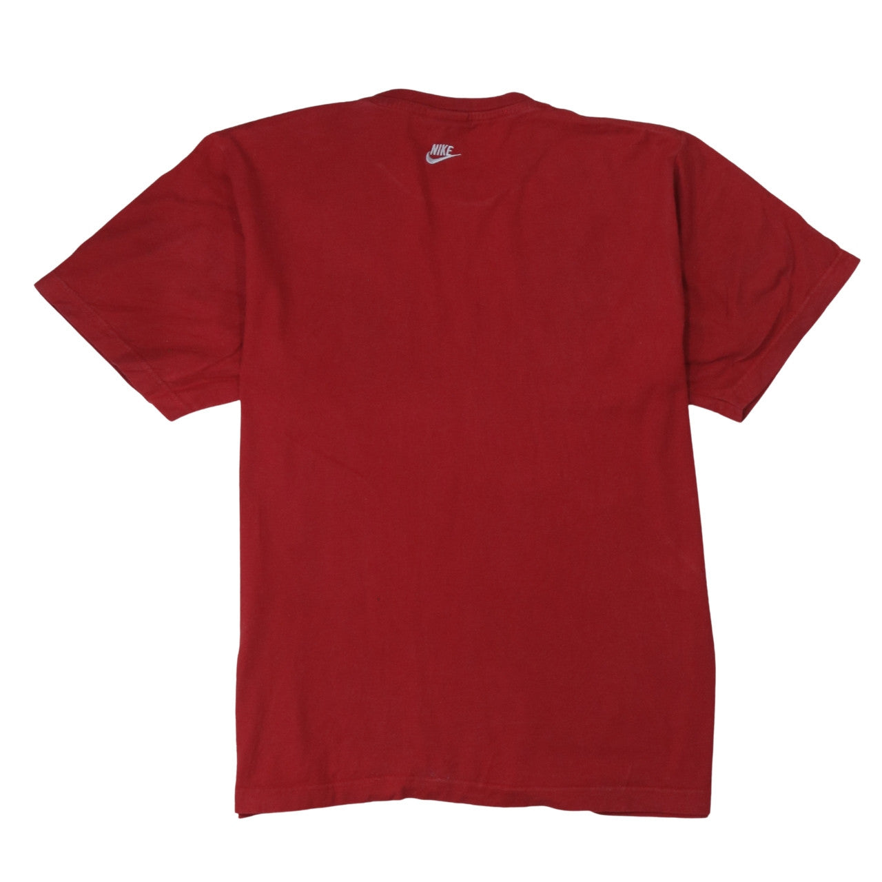 Nike Men Red Graphic Print Crew Neck Cotton T-Shirt Size M