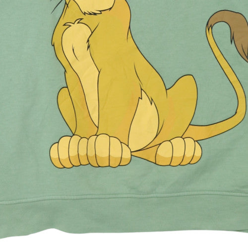 Disney Primark Women Green Hoodie XL Lion King Simba Graphic Pullover