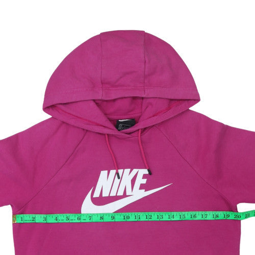 Nike Women's Pink Pullover Hoodie Small Logo Sweatshirt