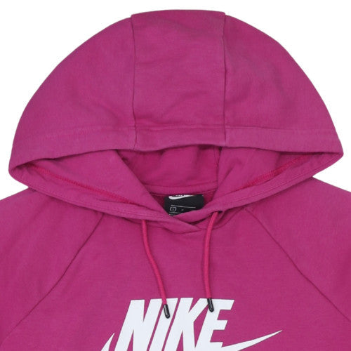 Nike Women's Pink Pullover Hoodie Small Logo Sweatshirt