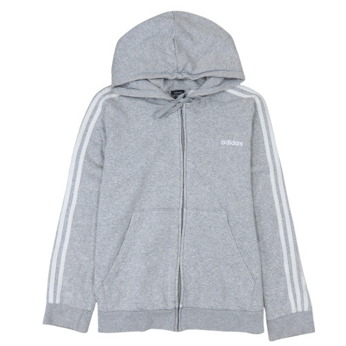 Adidas Womens Grey Full Zip Hoodie XL 20-22 Hooded Sweatshirt
