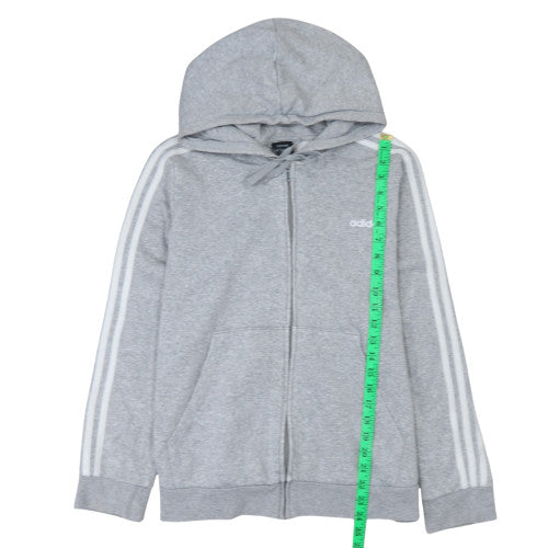 Adidas Womens Grey Full Zip Hoodie XL 20-22 Hooded Sweatshirt