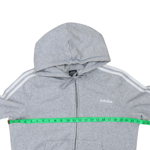 Adidas Womens Grey Full Zip Hoodie XL 20-22 Hooded Sweatshirt