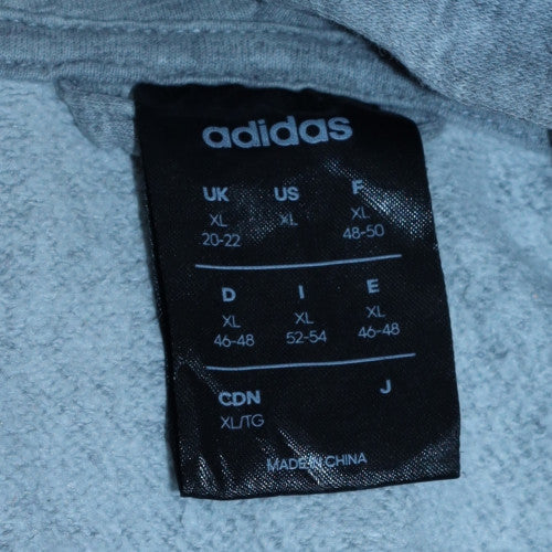Adidas Womens Grey Full Zip Hoodie XL 20-22 Hooded Sweatshirt