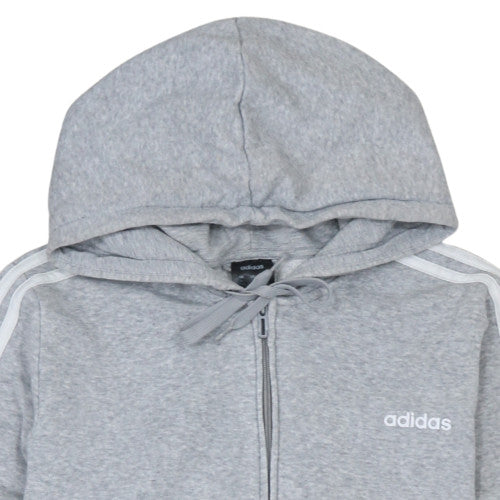 Adidas Womens Grey Full Zip Hoodie XL 20-22 Hooded Sweatshirt
