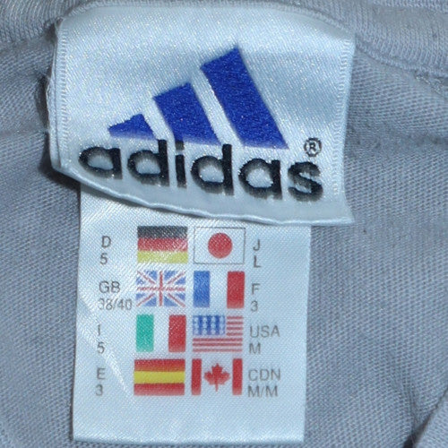 Adidas Men's Grey Short Sleeve Crew Neck Cotton T-Shirt M