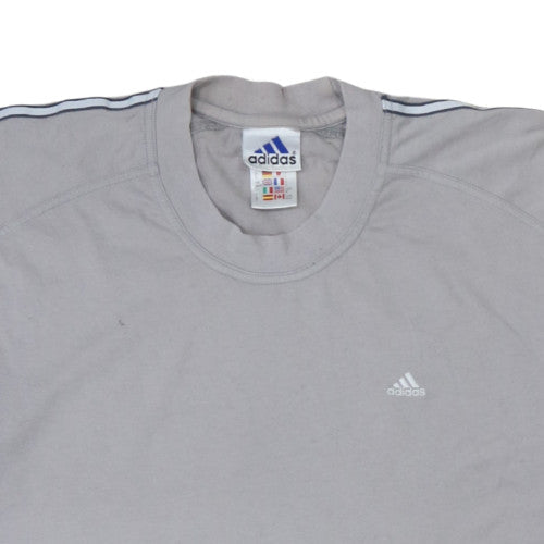 Adidas Men's Grey Short Sleeve Crew Neck Cotton T-Shirt M