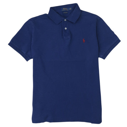 Ralph Lauren Men's Blue Custom Slim Fit Cotton Polo Shirt L