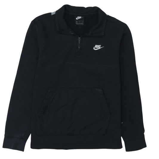 Nike Men's Black Small 1/4 Zip Pullover Sweatshirt with Logo