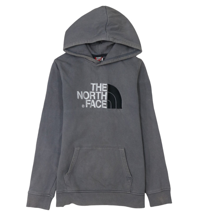 The North Face Boys Grey XL Pullover Hoodie Cotton Logo Print Casual