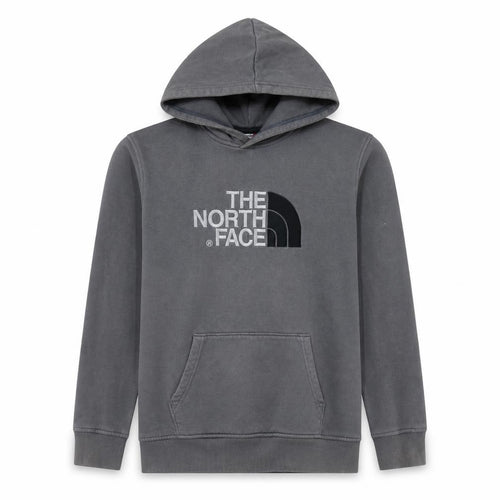 The North Face Boys Grey XL Pullover Hoodie Cotton Logo Print Casual