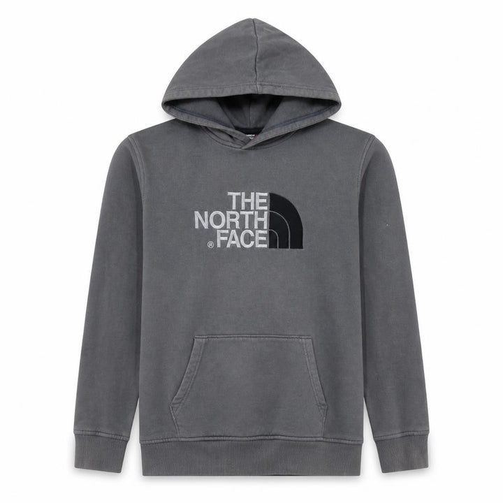 The North Face Boys Grey XL Pullover Hoodie Cotton Logo Print Casual