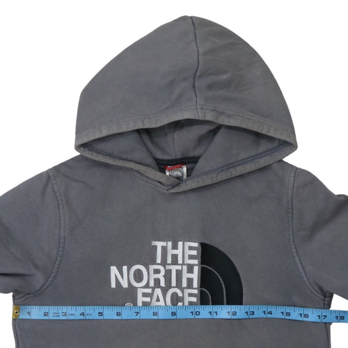 The North Face Boys Grey XL Pullover Hoodie Cotton Logo Print Casual