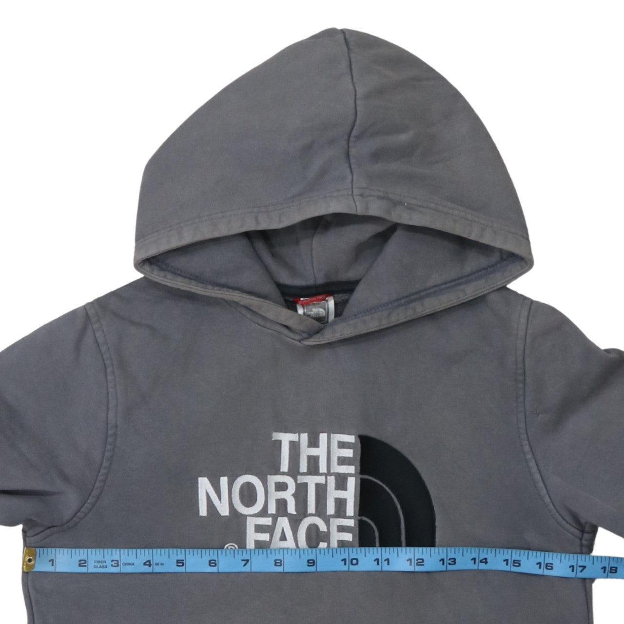 The North Face Boys Grey XL Pullover Hoodie Cotton Logo Print Casual