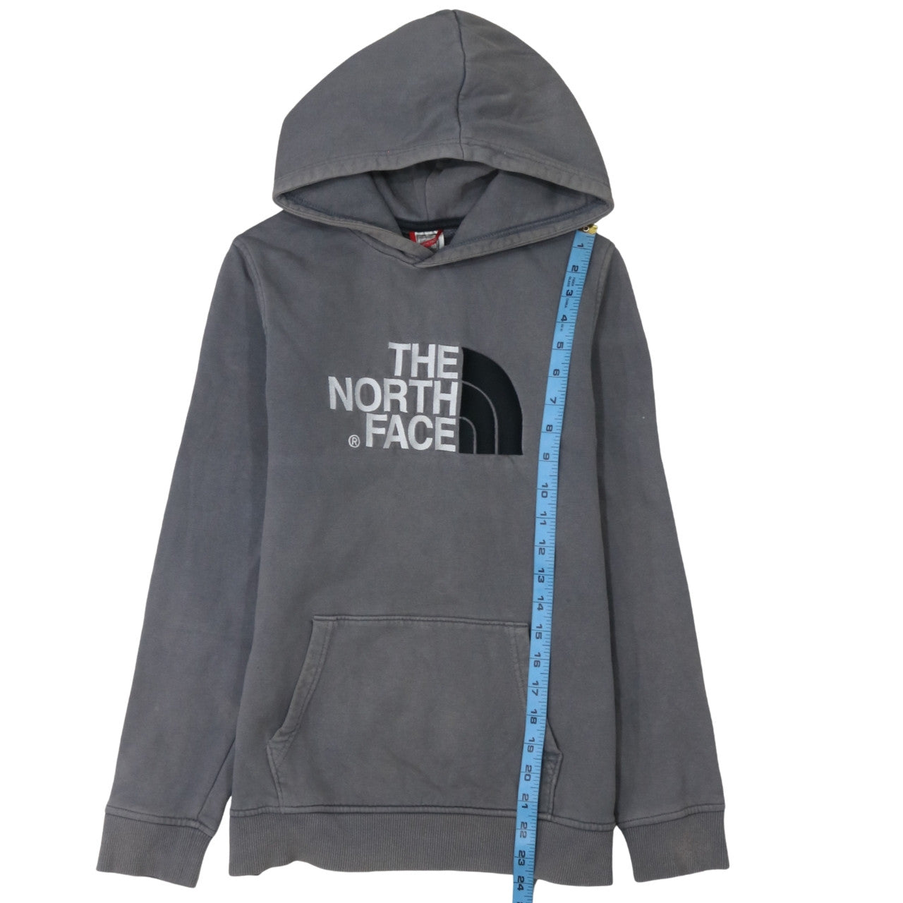 The North Face Boys Grey XL Pullover Hoodie Cotton Logo Print Casual
