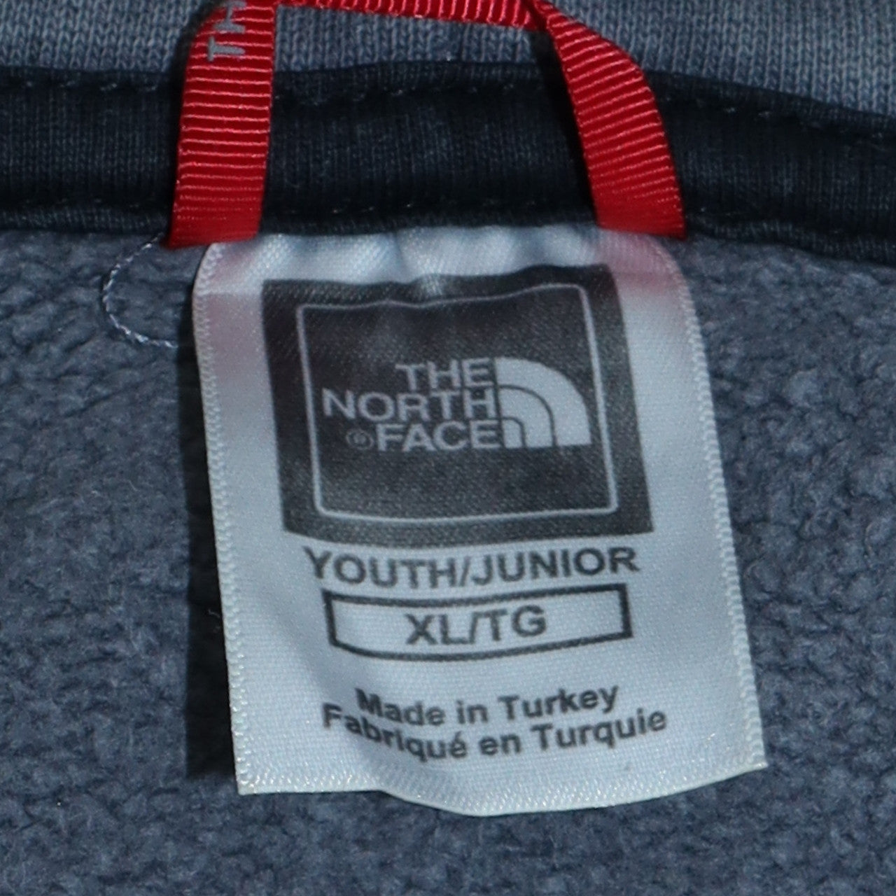 The North Face Boys Grey XL Pullover Hoodie Cotton Logo Print Casual