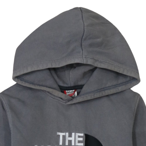 The North Face Boys Grey XL Pullover Hoodie Cotton Logo Print Casual