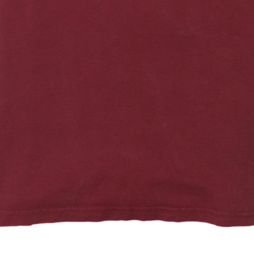 The North Face Men's Red Cotton Crew Neck Short Sleeve T-Shirt XS