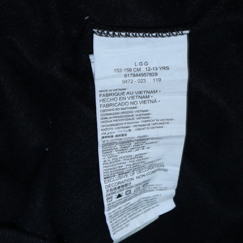 Converse Boys Black Graphic Logo Crew Neck Pullover Sweatshirt 12-13 Years