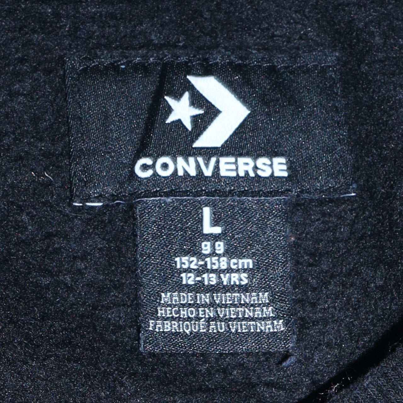 Converse Boys Black Graphic Logo Crew Neck Pullover Sweatshirt 12-13 Years