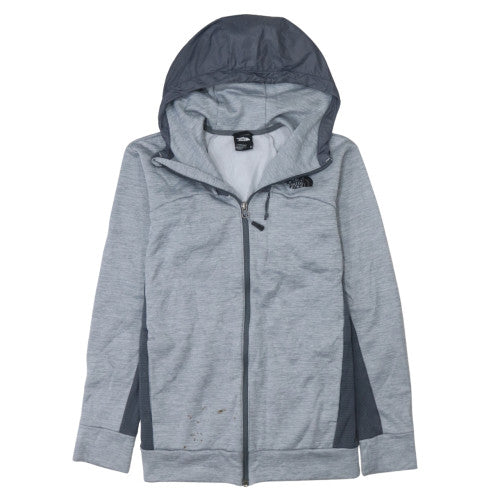 The North Face Mens Grey XS Full Zip Lightweight Hooded Fleece Jacket