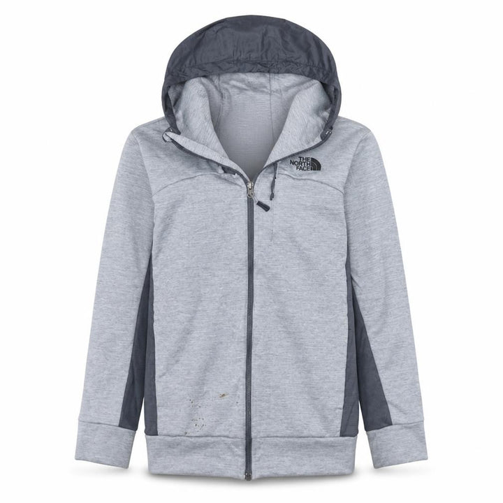 The North Face Mens Grey XS Full Zip Lightweight Hooded Fleece Jacket