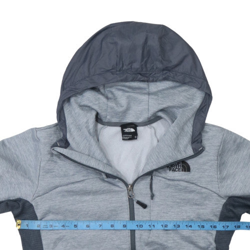 The North Face Mens Grey XS Full Zip Lightweight Hooded Fleece Jacket