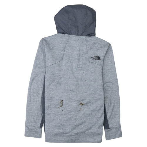 The North Face Mens Grey XS Full Zip Lightweight Hooded Fleece Jacket