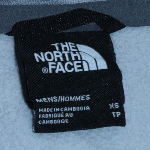 The North Face Mens Grey XS Full Zip Lightweight Hooded Fleece Jacket