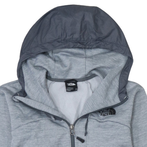 The North Face Mens Grey XS Full Zip Lightweight Hooded Fleece Jacket