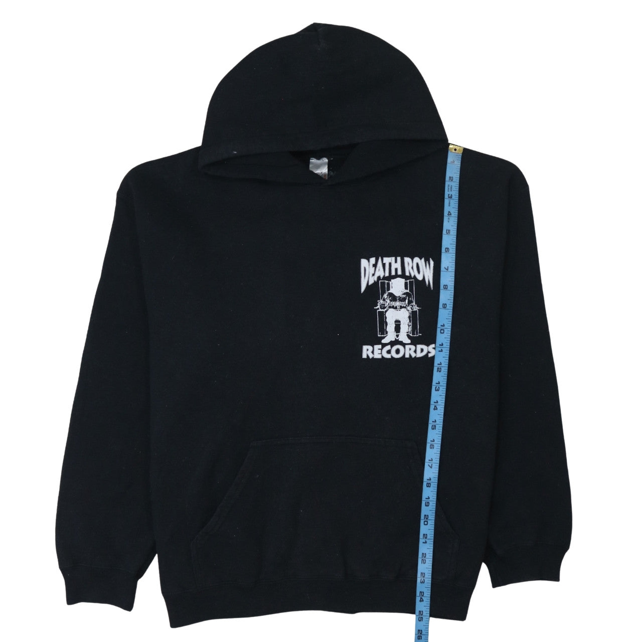 boohooMAN Men's Black Death Row Records Pullover Hoodie Size M