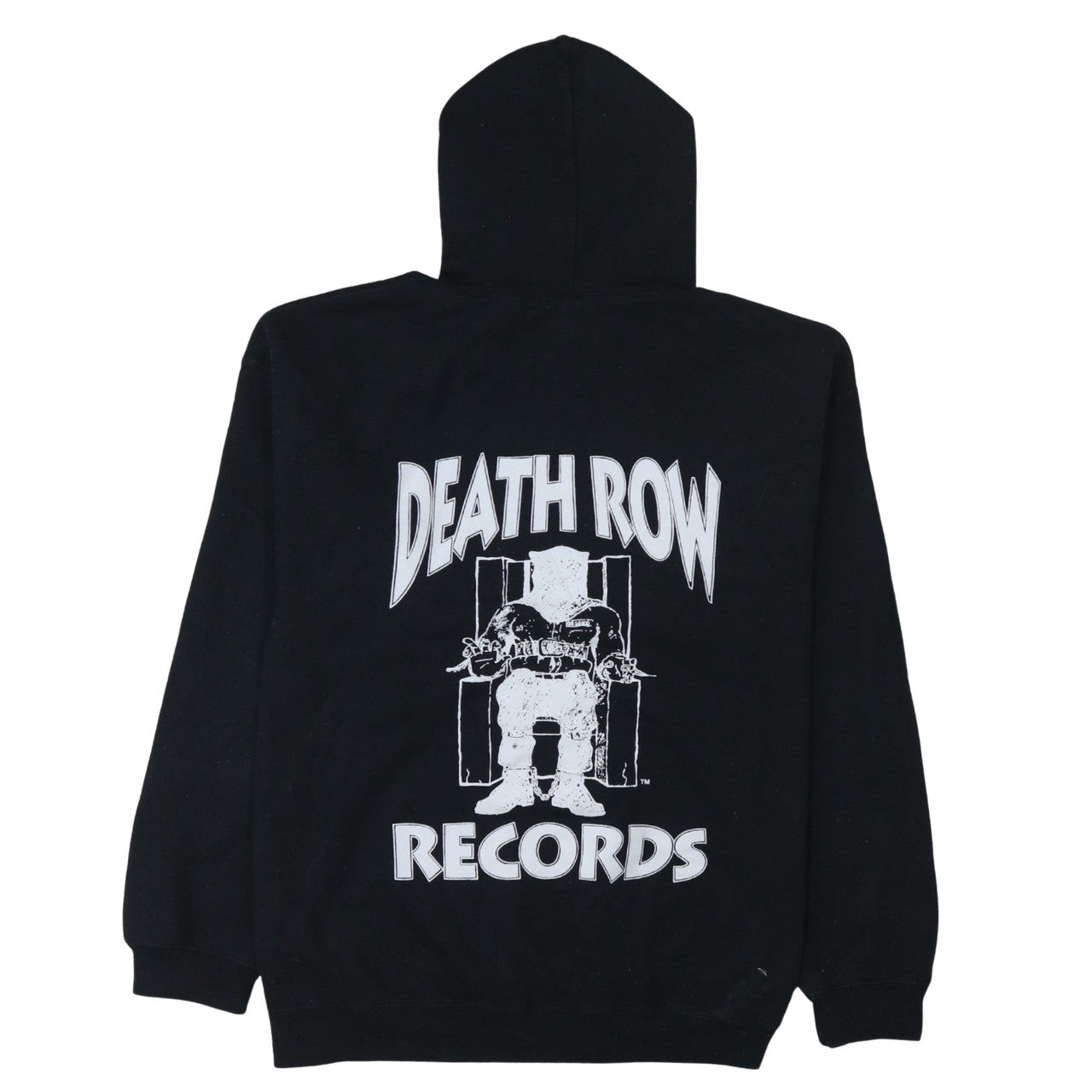 boohooMAN Men's Black Death Row Records Pullover Hoodie Size M