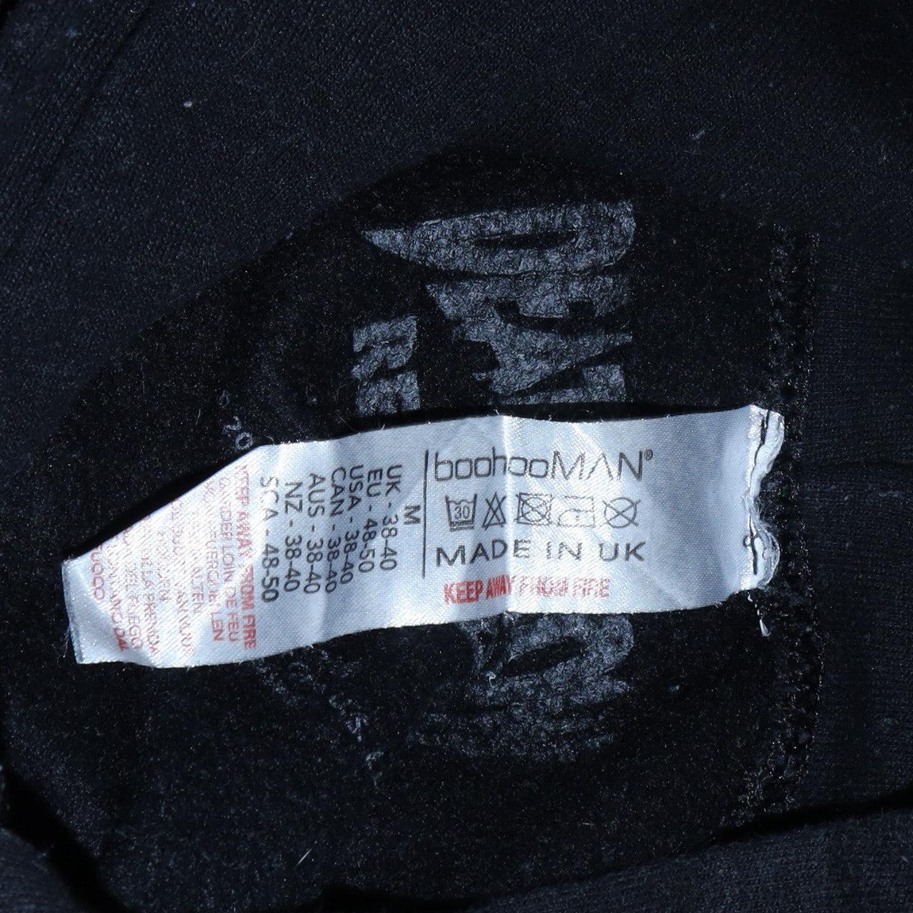 boohooMAN Men's Black Death Row Records Pullover Hoodie Size M