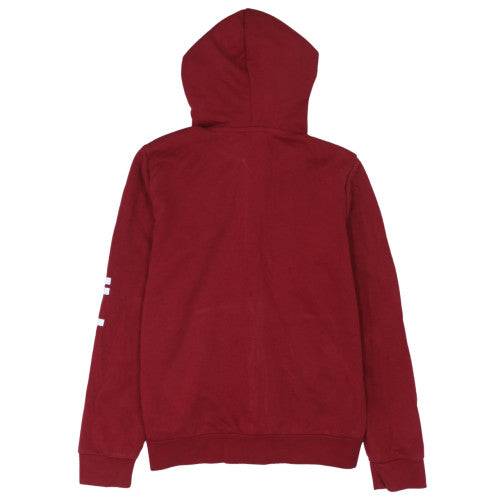 Adidas Women’s Red Full Zip Hoodie L Logo Print Drawstring Cotton Blend