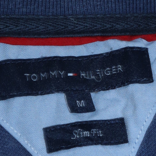 Tommy Hilfiger Men's Blue Slim Fit Striped Polo Shirt Size M