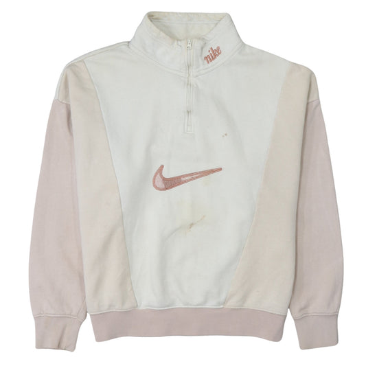 Nike Women’s Beige 1/4 Zip Pullover Sweatshirt Size S Loose Fit