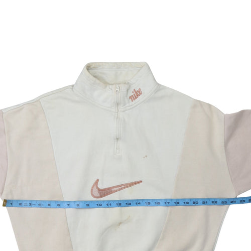 Nike Women’s Beige 1/4 Zip Pullover Sweatshirt Size S Loose Fit