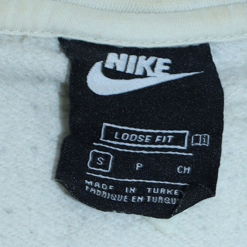 Nike Women’s Beige 1/4 Zip Pullover Sweatshirt Size S Loose Fit