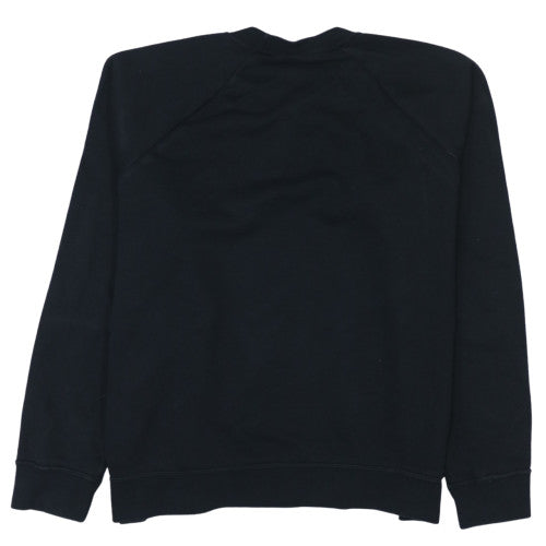 Nike Women Black Crew Neck Pullover Sweatshirt L Cotton Blend Logo