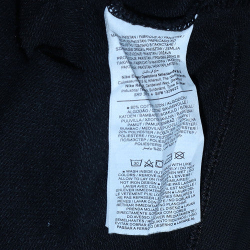 Nike Women Black Crew Neck Pullover Sweatshirt L Cotton Blend Logo
