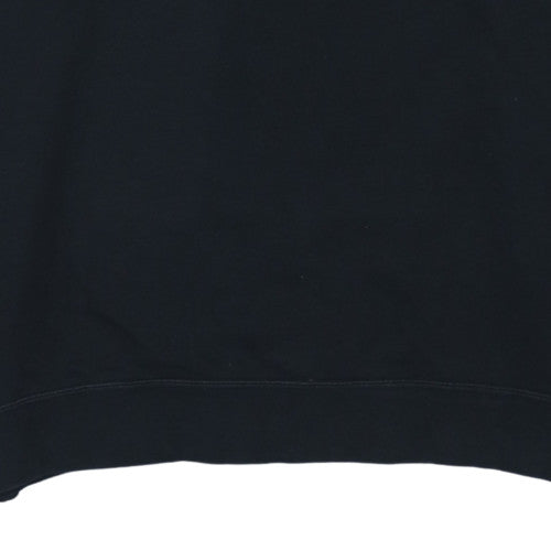Nike Women Black Crew Neck Pullover Sweatshirt L Cotton Blend Logo