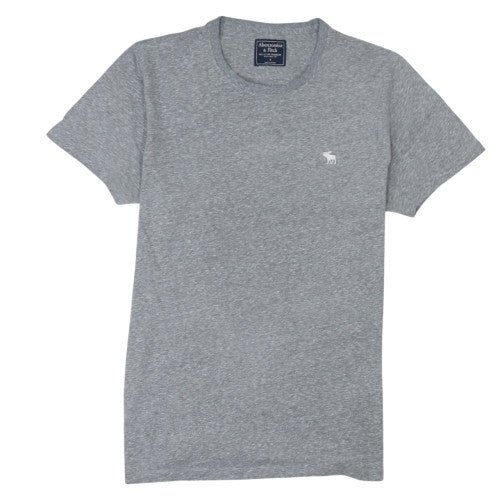Abercrombie & Fitch Men's Grey Crew Neck Short Sleeve T-Shirt S