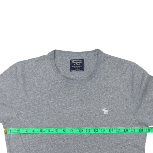Abercrombie & Fitch Men's Grey Crew Neck Short Sleeve T-Shirt S