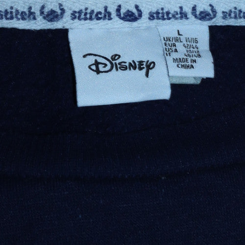 Disney Stitch Navy Blue Womens L Sweatshirt Pullover Casual