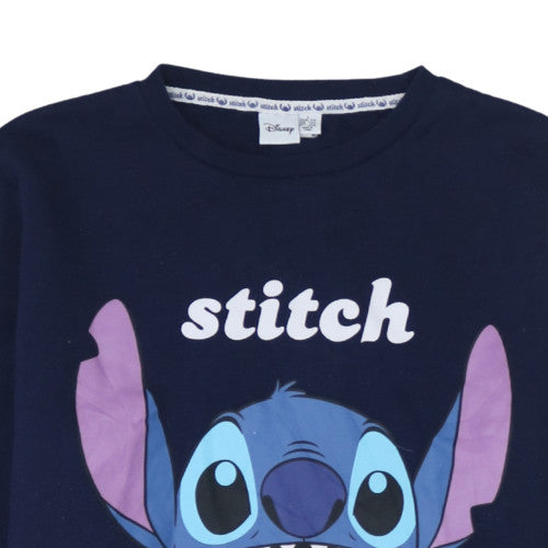 Disney Stitch Navy Blue Womens L Sweatshirt Pullover Casual