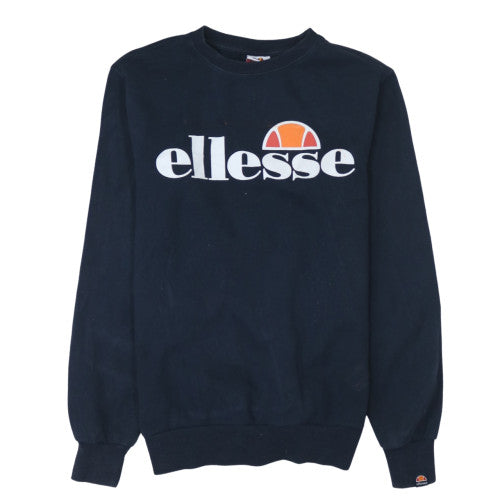 Ellesse Womens Navy Blue Crew Neck Pullover Sweatshirt UK 8