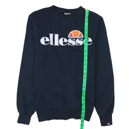 Ellesse Womens Navy Blue Crew Neck Pullover Sweatshirt UK 8