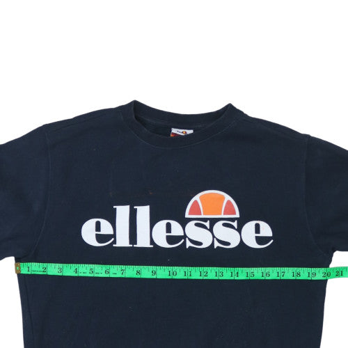 Ellesse Womens Navy Blue Crew Neck Pullover Sweatshirt UK 8