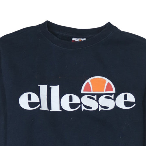 Ellesse Womens Navy Blue Crew Neck Pullover Sweatshirt UK 8
